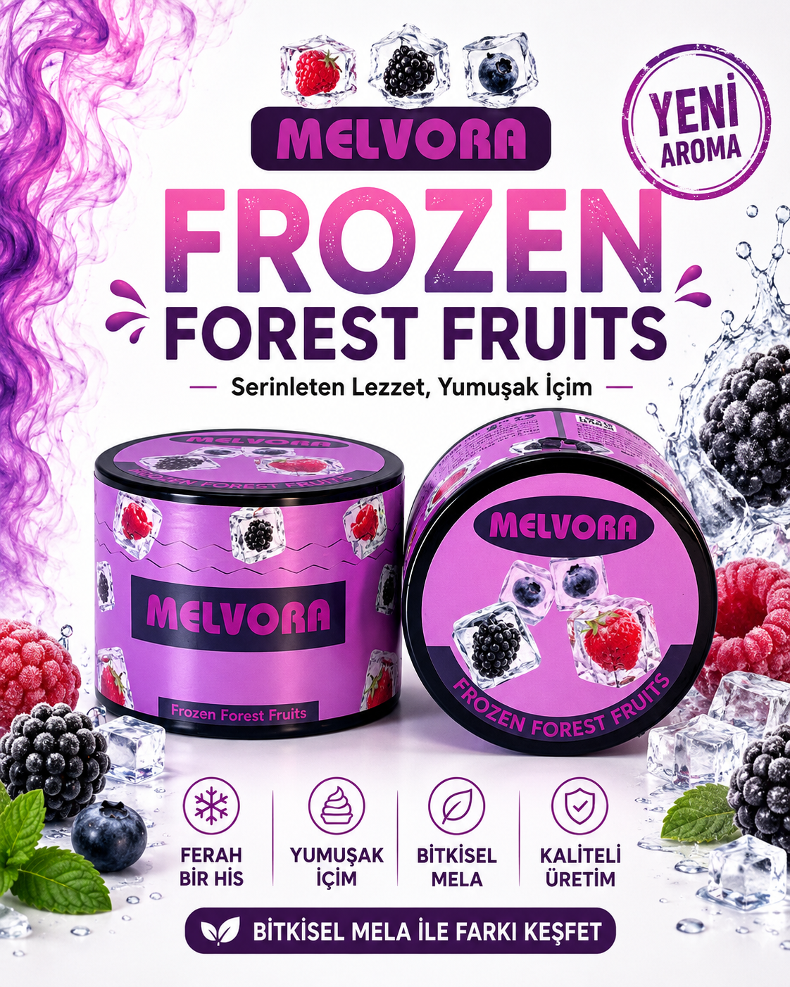 Melvora Frozen Forest Fruits ( Orman Meyveleri Buz ) Tatlandırıcı Bitkisel Mela