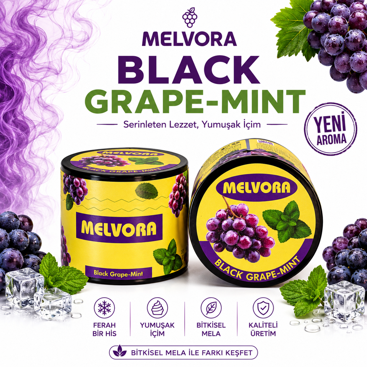 Melvora Yeşil Üzüm Nane (Bitkisel Tatlandırıcı Mela)