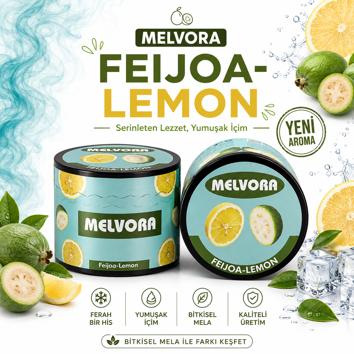 Melvora Feijoa Lemon ( Limon Lime ) Tatlandırıcı Bitkisel Mela